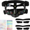 Nose Guard for Broken Nose, 5.9x3.74 in Adjustable Face Shield with Pads Star Stickers Guard Sports Training Face Mask Nose Protector for Kids Adults Teens Basketball Soccer Baseball Football(Black)