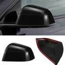 Compatible with Tesla Model Y Side Mirror Cover Caps 2021-2025 (Incl. Juniper),2-Piece Aerodynamic Wind Blade Cover Set,Easy Install & Anti-Scratch Protector(Glossy Black)