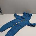 OBEEII Baby Girl Boy Sweater Romper Knitted Overall Hooded Jumpsuit Cute Warm Clothes (0-6 Months, Deep Blue)