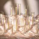 Hewory Hurricane Glass Candlestick Holders: 24PCS Clear Taper Candle Holders for Candlesticks with Windproof Design Ideal for Event Organizers for Table Centerpieces Weddings Christmas Home Decor
