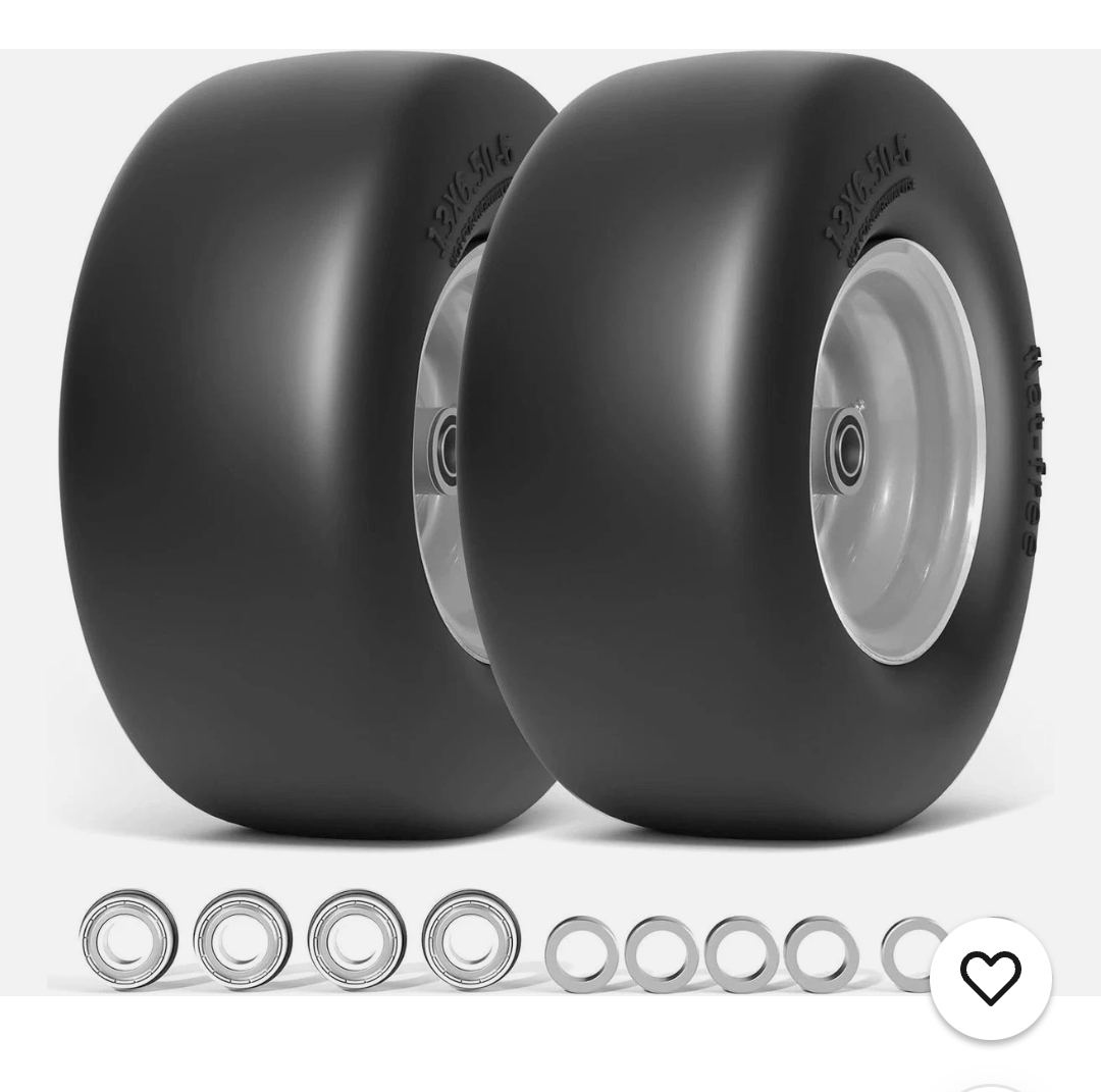 RONPOW 13x6.50-6 Lawn Mower Tires Flat Free, Zero Turn Mower Front Tires for