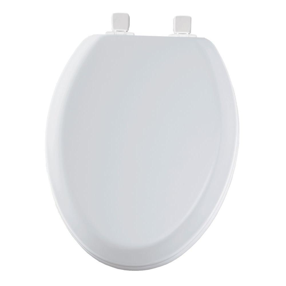 BEMIS Lift-Off Never Loosens Elongated Closed Front Toilet Seat in White