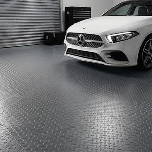 LITA Rubber Flooring Rolls Mats, Heavy Duty Diamond Plate Garage Floor Mat, PVC Water/ Stain Outside Resistant Parking Rv Trailer Flooring 4FTx10FT