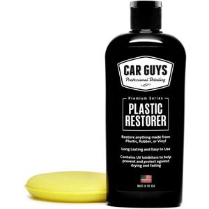 CAR GUYS Plastic Restorer | Bring Plastic, Rubber, and Vinyl Back to Life! | User Friendly Trim Restorer | Safe Auto Detailing Supplies | 8 Oz Kit with Foam Applicator