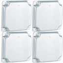4 Pcs Metal Receptacle Electrical Box Cover, Square Rectangle Exposed Outlet Junction Cover for 4 Inch Electrical Box(No Hole)