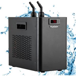 Poafamx 42gal Aquarium Chiller 1/10 HP Water Chiller Hydroponics Cooler 160L Fish Tank Cooling System with Quiet Compressor Refrigeration for Saltwater Freshwater Axolotl Coral Jellyfish