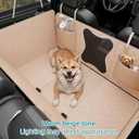 Bark Lover Waterproof Dog Car Seat Cover for Back Seat Heavy Duty Back Seat Extender for Dogs with Hard Bottom, 7-Layer Protection, Non-Slip & Scratchproof, Easy to Install (Beige)