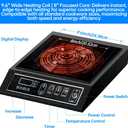 BOOROS Portable Induction Cooktop, 9.6" Heating Coil with 8" Core, 1800W