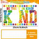3 x 24Pcs Be The Kind Bulletin Board Back to School Classroom Decorations Colorful Positive Saying Inspirational Quotes Posters DIY Photo Motivational Wall Art for Bulletin Board School Home Decor