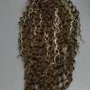 Flufymooz Ponytail Extension, 26 Inch Bohemian Style Drawstring Ponytail Hair Extensions for Women, Long Curly Wavy Pony Tail Natural Synthetic Hairpiece for Women (Ash Brown with Blonde Highlights)