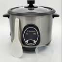 Westinghouse 220 Volt Rice Cooker 10 Cup, Non Stick Cooking Pot, Measuring Cup, Keep Warm Function-Stainless Steel-700W (European AC power plug only)