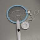 Nymrix Electric Fly Swatter Racket, 2 in 1 Mosquito Bug Zapper 4100V Handheld Mosquito Killer with 1800 mAh Rechargeable Battery, Purple Light and 3-Layer Safety Mesh for Indoor Outdoor Blue