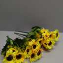 TURNMEON 28Pcs Sunflowers Artificial Flowers for Outdoors Fall Decor, 4 Pack Fake Mums Flowers Silk Faux Fall Sunflower Bouquet Arrangement for Vase Wedding Table Home Outdoor Cemetery Summer Decor