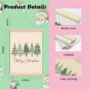 ShowDraven Pink Tree Christmas Hanger Frame Wall Art Decorations, Outdoor Indoor Christmas Wall Decor for Kitchen Bedroom Bathroom Office, 12x16 Inch