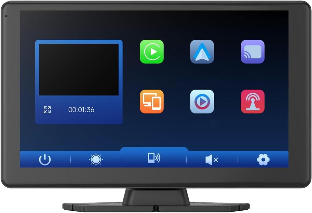 Portable Carplay Screen for Car 5K Dash Cam, 9" Wireless CarPlay & Android Auto Car Stereo, Car Audio Receiver with 1080p Backup Camera, Bluetooth/ GPS Navigation/ Voice Control/ Mirror Link