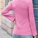 Saodimallsu Womens Ribbed Long Sleeve Sweater Tops Button Up Crewneck Slim Fitted Cardigans Sexy Going Out Knit Shirts (Pink)