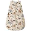 Unnivoll Baby Sleep Sack 0-6 Months 1.5 Tog Baby Wearable Blanket 100% Cotton Fabric Warm Sleeping sack with 2-Way Zipper Quilted for Infant Newborn Tog Apricot Elephant (Small)