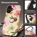 Case for iPhone 16 Plus [Compatible with MagSafe], Matte Soft Silicone + Hard PC Anti-Scratch Shockproof Protective 2-in-1 Case for Women Men - Summer Collage