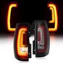 HECASA LED Tail Lights Pair Compatible with 2007-2014 Chevy Chevrolet Suburban Tahoe GMC Yukon/Yukon XL Taillight Rear Brake Lamp LH & RH - Smoke Lens Black Housing