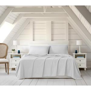 Linen Closet Luxury Cotton Blend 4-Piece Sheet Set, King, Light Gray