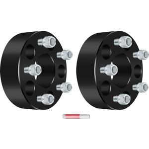 Wheel Spacers, 5x4.75 for Chevrolet for S10/Corvette/Camaro, for GMC for S15/Sonoma, for Cadillac for Eldorado/XLR, 2 inch Wheel Adapters & Spacers with 12x1.5 Studs 70.5mm Bore 2Pcs Black