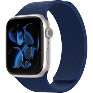 Magnetic Silicone Band Compatible with Apple Watch Band 42mm 41mm 40mm 38mm Series 11 10 9 8 7 6 5 4 3 & SE 3/2/1 Strong Magnetic Clasp, Waterproof & Adjustable (Deep Blue)