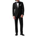 Alton Lane Mercantile Tuxedo Tailored Fit - Premium Quality Tuxedo for Men, Stylish and Elegant Formal Suit for Men, Raven Black, 46S