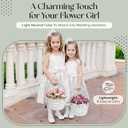 Flower Girl Basket (Set of 2) | Handcrafted Natural Wicker Flower Baskets for Flower Girl - Premium Wedding Basket with Water Resistant Liner - Perfect for Weddings, Parties & Home Décor
