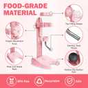 VANNON Pet Standing Water Dispenser Top Fill Dog Water Bottle Dispenser with Stand Leakproof Pet Slow Water Bottle for Small Animals, 13oz, BPA Free, Adjustable Height, Pink