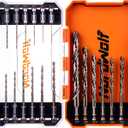 NordWolf 21-Piece M35 Cobalt Drill Bit Set for Stainless Steel, Hard Metals & Cast Iron, Jobber Length with 1/4" Hex Shank, SAE Sizes 1/16" to 1/2" in Storage Case