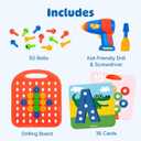 Educational Insights Design & Drill ABCs & 123s - Building Construction Toys for Toddlers, Kids Tool Set with Drill Toy, Preschool Learning Activities, Toddler STEM Toys for 3+ Year Old, Medium, Small