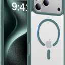 Magnetic for iPhone 17 Pro Max Case,[Anti-Slip][Compatible with MagSafe][Military Grade Drop Protection] Shockproof Protective Translucent Phone Case for iPhone 17 Pro Max Case,Night Green
