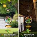 4 x Hummingbird Solar Lantern Outdoor Waterproof Welcome Sign lamp Birthday Gifts for Women Mom Outside Hanging Lights Decor for Garden Yard Patio Backyard Porch