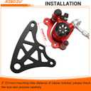 Mini Bike Hydraulic Brake Kit with Rear Caliper Mount Bracket Adapter Compatible with Monster Mega Moto 80cc 105cc MMB80 MMB105 Minibike GMB100 Coleman RB100 Powersports Parts