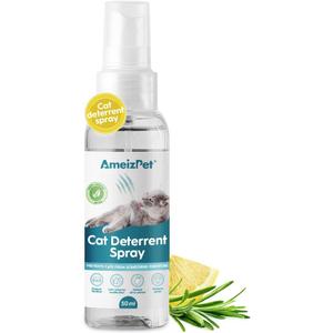 AmeizPet Cat Scratching Deterrent Spray, 1.69 fl oz (50 ml) Cat Repellent Spray, Stop Scratching Furniture, Carpets, Curtains and Plants, Safe & Effective Solution, Use Indoor & Outdoor, 3pk