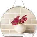 Funerom Gold Round Wall Mirror 15.4 Inches Circle Mirror Bathroom Mirrors for Over Sink