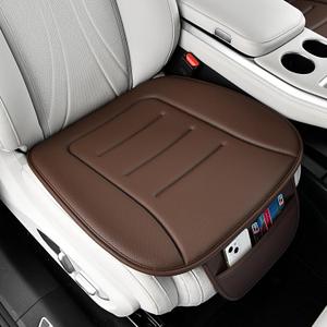 KAYI Car Seat Cushion, Comfort Memory Foam Car Cushions for Driving, Breathable Leather Surface with Anti Slip Rubber Bottom, Seat Cushion for Car and Office Chair (1 Pack, Brown)