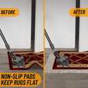 Ottomanson 2'7" x 12' Non-Slip Rug Pad Gripper 1/12 Inch Ultra Thin Dual Surface Felt + Rubber Gripper - Safe for All Floors, Cream