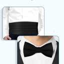 S.H. Churchill & Co. Men's Formal Satin Bowtie and Cummerbund Set (Black)