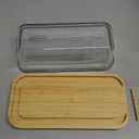 KIVY Glass butter dish with airtight lid that keeps butter soft - For countertop and refrigerator door shelf - Butter tray with lid fridge - Butter holder for counter - Covered butter dishes