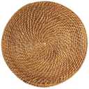 For 14 in. Rattan Woven Placemat in Brown