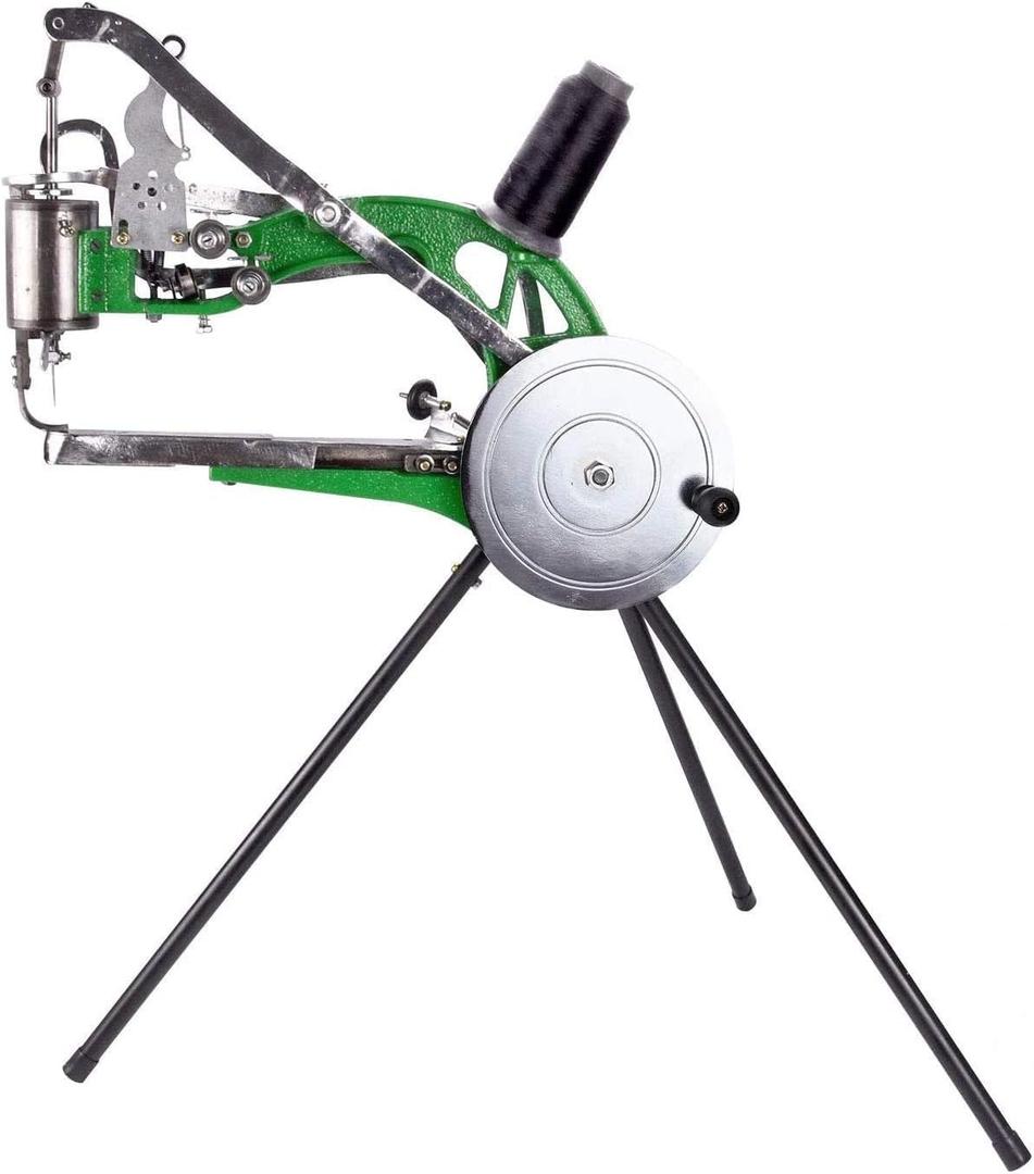 Heavy-Duty Hand Leather Sewing Machine Manual Leather Stitcher for Shoes Repair, Bags & Belts Dual Speed Cotton/Nylon Thread Handheld Sewing ToolAluminum (Green)