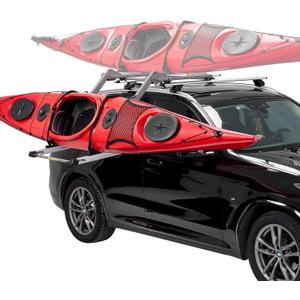 TOOENJOY Heavy-Duty Kayak Lift Assist Roof Rack, 100 LBS Capacity Kayak Canoe Rooftop Loader, Elevating Assist System for Easy Loading (Gray)