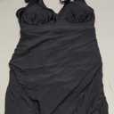 Blooming Jelly Women One Piece Swim Dress Tummy Control Swimsuits Slimming Mesh Sheer Sarong Wraps Bathing Suit, L