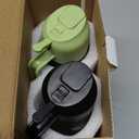 CXINYI - 16oz/470ml Olive Oil Dispenser for Kitchen with Stickers - 2 in 1 Olive Oil Sprayer for Cooking, Air Fryer, and Salad, Black & Green (Light-Proof Kitchen Gadget)