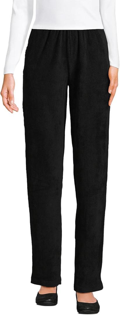Lands' End Women's Sport Knit High Rise Corduroy Pants (2X, Black)