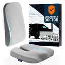 Elmara Doctor-Designed Car Seat Cushions for Driving – Car Seat Back Support, Driver Seat Cushion and Back Cushion for Car, Pillow for Driving Seat – The Ultimate Comfort Solution for Cars (Gray)