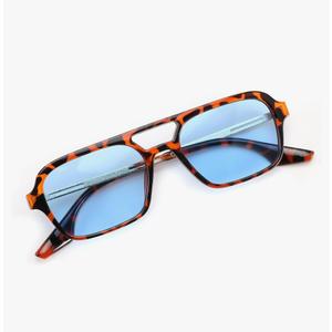 FEISEDY Vintage Square 70s Flat Aviator Sunglasses Women Men Metal Design Shades B2752