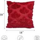 Valentines Pillow Covers 18x18 Inch Set of 2,Red Heart Pillow Covers Soft Plush Faux Fur Valentines Day Decorations (Double Heart)