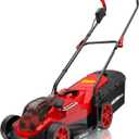 14" Cordless Lawn Mower Compatible with Milwaukee M18 Battery, 2-in-1 Brushless Electric Lawn Mower for Small Yards, Push Mowers with 5-Position Height Adjustment, Red (Tool Only)